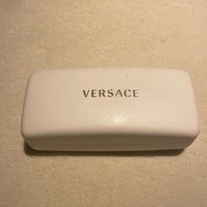 VERSACE WHITE LEATHER GLASSES CASE